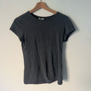 gray tight fitting top